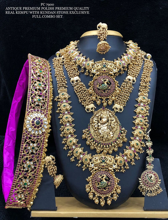 Mandakini , Matte Gold Finish Bridal Jewellery Set for Women -SAY001BS –