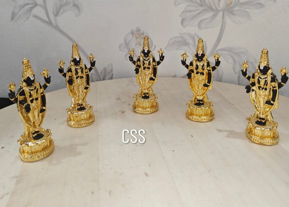 Set of 10 , Gold plated Lord Balaji Idols for Return Gifts for Puja -CZY001RGA