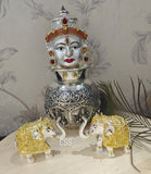 Sowbagya, Vara Maha Lakshmi Vratham Special Amman Face with Kalash and Elephants Combo-CZY001VB