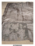 Beautiful Heavy Cutwork on Desi Tussar Silk Saree with Heavy Cutwork on Blouse Piece-KIA001HCTS