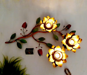 Metal 3 flower tea Light Holder for home decoration-SARVO001MT