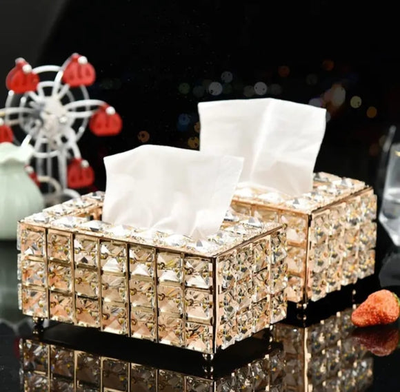 Premium Crystal Studded Tissue Box -ANUB001TH