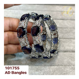 Pair of 2, American Diamond Bangles Set for Women -LR001S2B