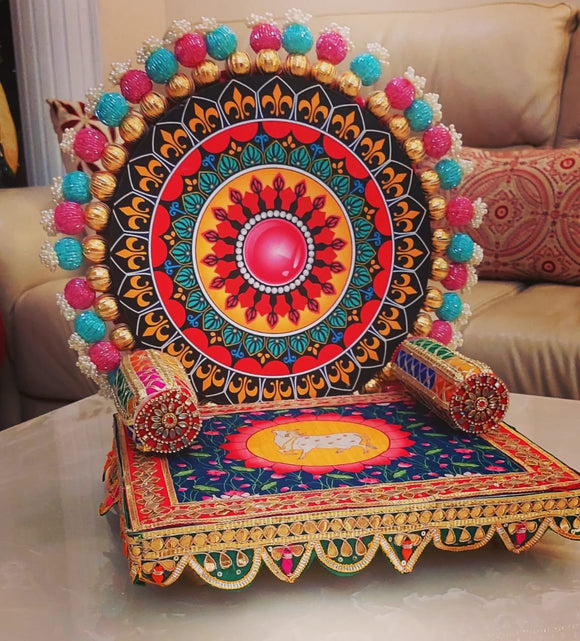 Beautiful Colorful Singasan for Ganesh Puja-BRIJ001GS