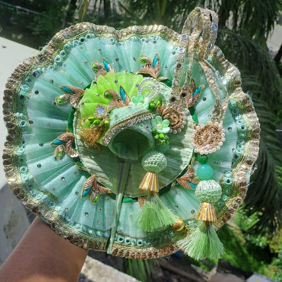 Gopi Krishna  ,Green  Designer  Heavy Decorated Poshak For Laddu Gopalji -BRIJ001GK