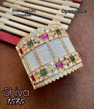 Avantika , Matt Gold Finish Heavy Designer Bridal Polki Kundan Pearl  Bangle for Women-MOE001PB