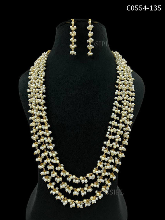 Pearlie  , elegant Pearl  Necklace Set  for women -MOE001PN