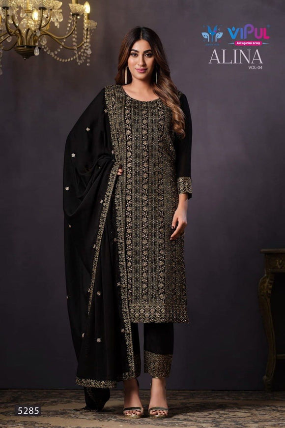 Buy Online Banarasi Silk Black Churidar Suit : 177503 -
