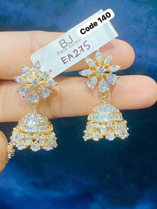 Beautiful Cute Diamond Replica Jumka Earrings With Back Screws-SANDY001DJ