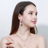 Dubai Gold Plated  Diamond Necklace Combo -DUB001NC