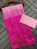 Bollywood Celebrity Kajol Degan Inspired Bollywood Replica Pink Sequins Saree-SSS001KD