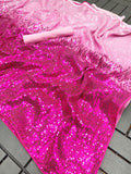 Bollywood Celebrity Kajol Degan Inspired Bollywood Replica Pink Sequins Saree-SSS001KD