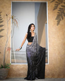 New Launching Bollywood Block Buster Design Black Sequins Saree-SSS001BSS