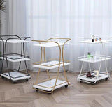 Bar trolley Stainless Steel  with electroplating and Marble Top-ANUB001BTT