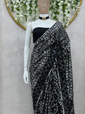 Kaleena , Black Beautiful Designer Sequins Saree for women -SSS001BSS