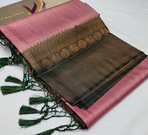 Sarangini  ,  Kubera Pattu Copper Soft Silk Saree for Women -SAHEL001KSC