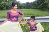 2023 Onam Special "Mom and Daughter combo in Kerala Style Skirt and Blouse-SAHEL001SBC