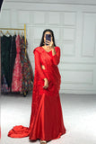 Designer Red Lehenga Saree With embroidered Dupatta and Stitched Blouse-PARUL001LS