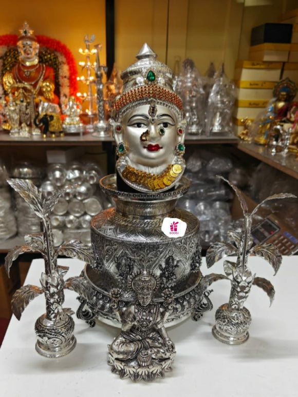 Sowbaghya Lakshmi , Antique Finish German Silver Vara Maha Lakshmi Puja Combo -SN001PC