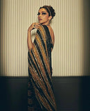 Bollywood Diva Deepika Padukone Inspired Striped Sequins Saree -SSS001DPS