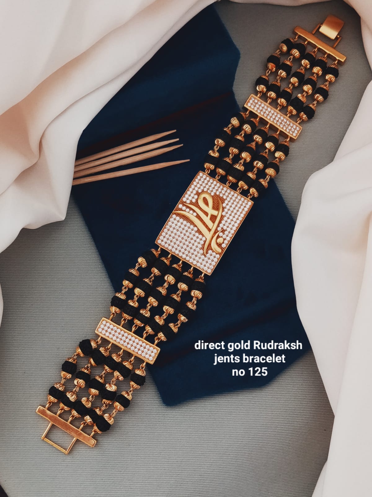 22k yellow gold handmade natural rudraksha beads bracelet with fabulous  tiger design men's jewelry, best wedding gift luxury jewelry gbr29 | TRIBAL  ORNAMENTS