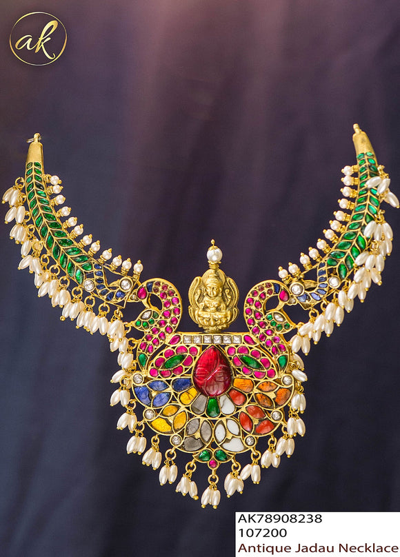 Sanjana , Antique Finish Jadau Necklace for Women-SAY001JNA