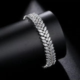 Beautiful Dual Crystal Leaf bracelet By IDH-ID001DB