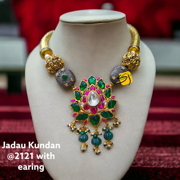 Padmavati , Designer Jadau Kundan Necklace Set for Women-SANDY001JKNS