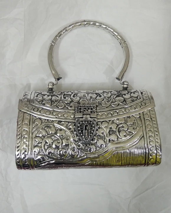 Anaida , Antique silver brass clutch Batua  for Women-PARAS001SB