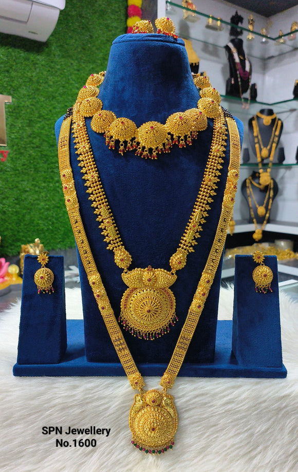 Nagavalli , 1 Gram Gold Gheru combo Jewellery for Women-KARTI001JCD
