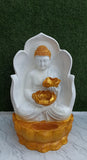 Gold and White Finish Patta Buddha water Fountain with Light-KAPI001BFB