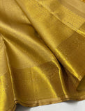 Vyshali , Golden Kanjivaram Bridal Silk Saree for Women -PRIYA001GKS