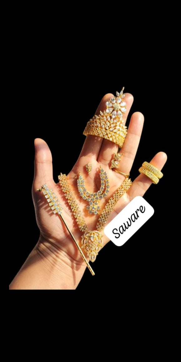 Saware creation Present Very beautiful white  American Diamond Jewellery set  for Laddu Gopal -BRIJ001LGJA