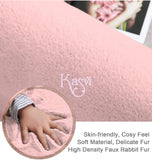 Pink shade Super Soft Faux Rabbit Fur Bed Side Runner -GIR001BS