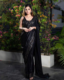 Beautiful Black Sequins Saree for Women -FOF001BSS