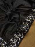 Beautiful Black Sequins Saree for Women -FOF001BSS