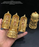 Chandrayan Inspired  Design with Ram Durbar inside Gold Finish Kumkum Dabbi / Sindoor Dabbi for Women -LR001KKC