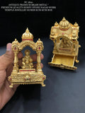 Lord Of Wealth , Lord Kubera Design Gold Finish Kumkum Dabbi / Sindoor Dabbi for Women -LR001KKDW