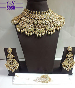 Mani Prabha elegant Bridal Designer Choker Necklace Set for Women-NEER001CNS
