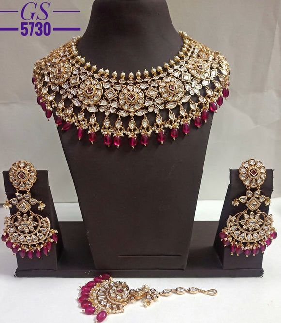 Jaya Prabha elegant Bridal Designer Choker Necklace Set for Women-NEER001CNSJ