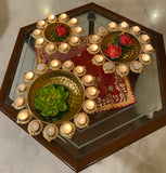 Golden Finish Metal Deepak urli set of 3 for Decoration -MK001DD