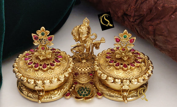 Radha Krishna  , Beautiful Radha Krishna  Design Kumkum Dabbi for Gifting-ZEE001KMA
