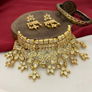 Simran ,Kundan  Gold finish Choker  necklace set for women -JAY001NSJ