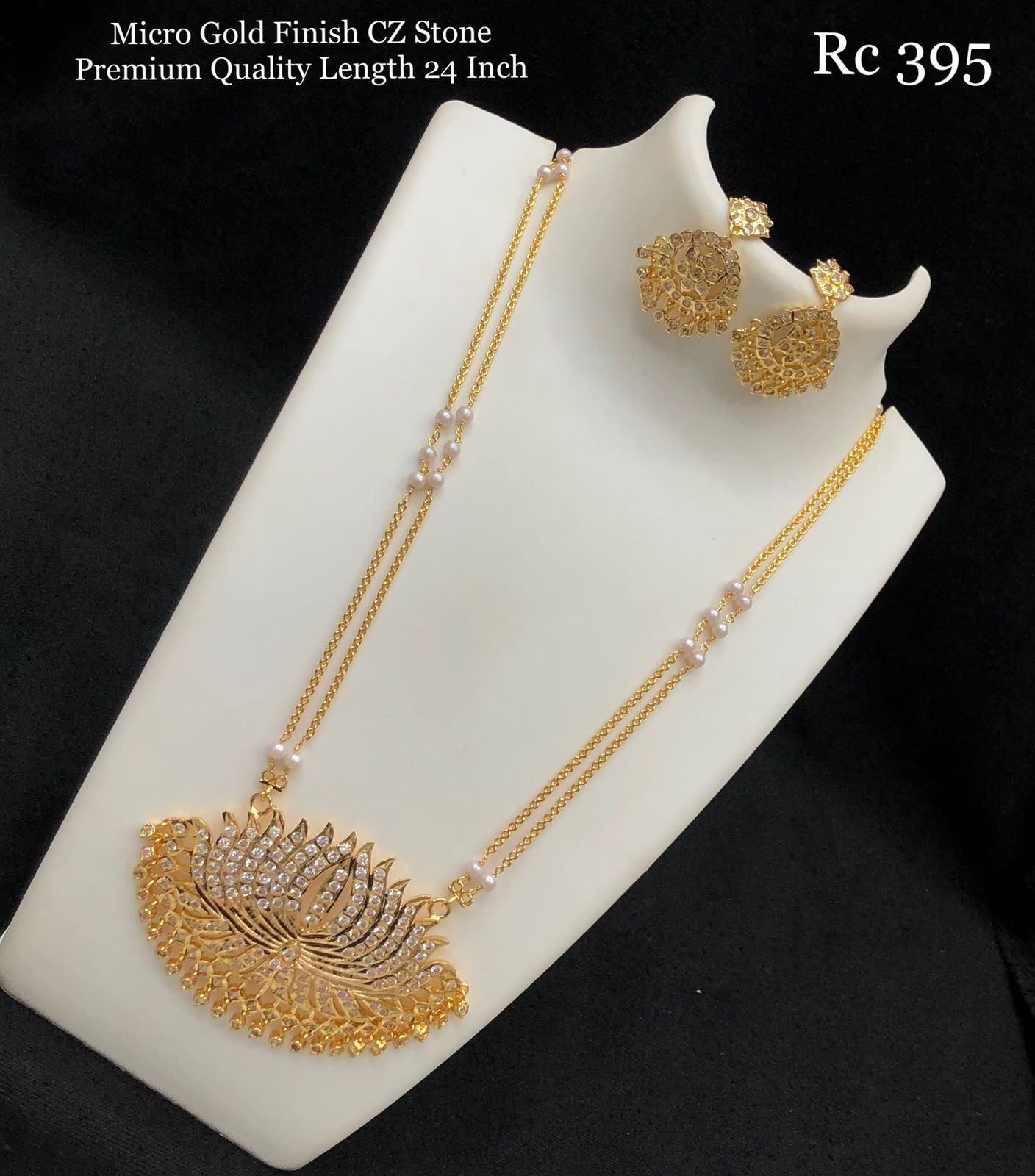 White Stone Cz Stone Necklace Designs Full White Stones Micro Gold