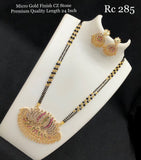 Micro Gold Finish CZ stone Premium Quality 24 inch Long Necklace Set for women -SHAKI001BB