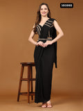 Black  New Ready to Wear Saree for Women -SSS001RWSBL