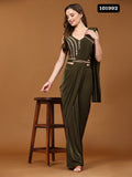 Olive Green   New Ready to Wear Saree for Women -SSS001RWSOG