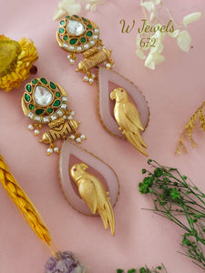 Parrot Design Statement Earrings for Women -SONAM001PDF