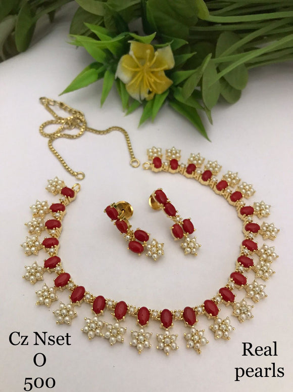 Yogmaaya , Elegant Pearl and Coral  Necklace Set for Women -SHYAM001PC