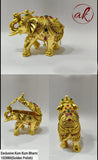 Golden Elephant , Exclusive   Designer Elephant in  Gold Finish Kumkum Dabbi for Gifting-SHYAM001E